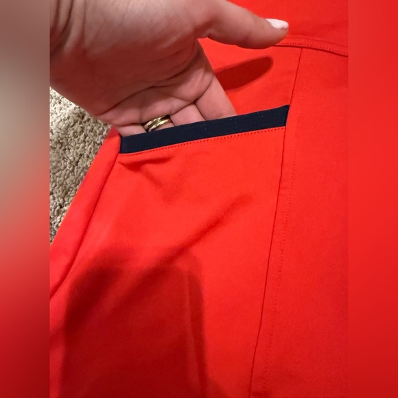 InPhorm NYC Kai Pleated tennis skort in poppy red and navy - Picture 8 of 11